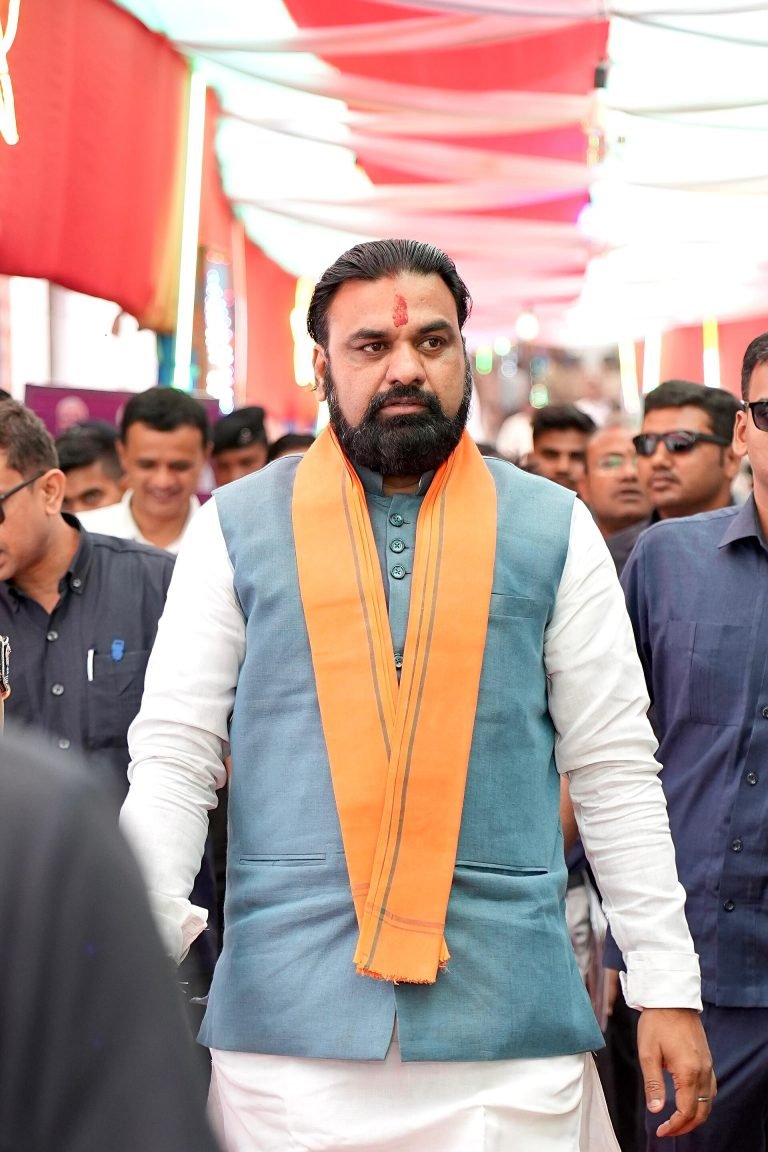 Chief Minister Samrat Choudhary at a public programme in Rajgir