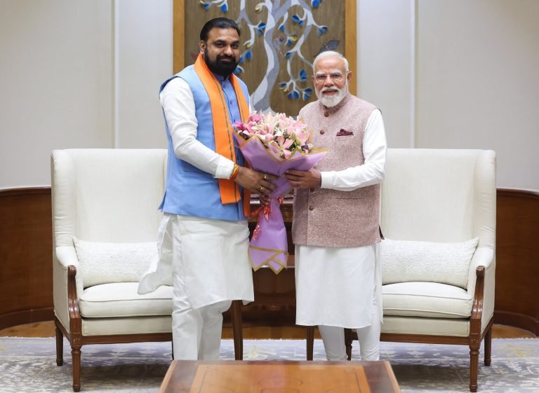 Chief Minister Samrat Choudhary meeting Prime Minister Narendra Modi in New Delhi, April 2026